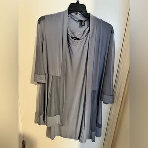 R&M richards womens plus size dress with jacket gray